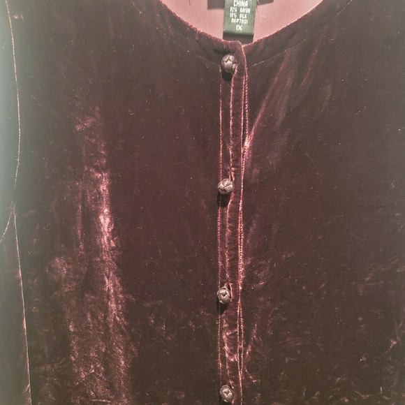 Eileen Fisher 2 piece velvet Plum Sleeveless top Size 1X with Skirt Size 2X - Picture 7 of 15